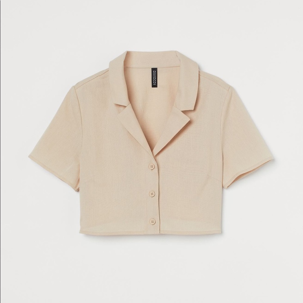 H&M Crop Shirt in beige